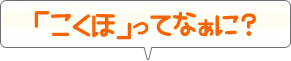 「こくほ」ってなぁに？